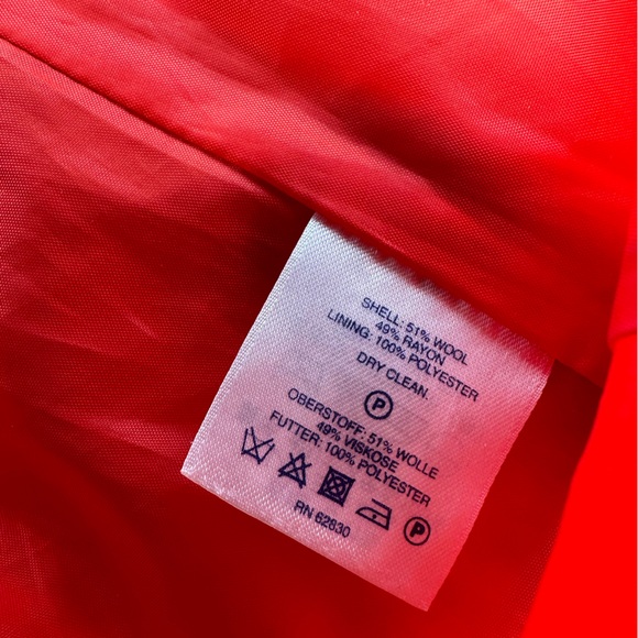 Lands End Red/Orange Pea Coat - Picture 2 of 12